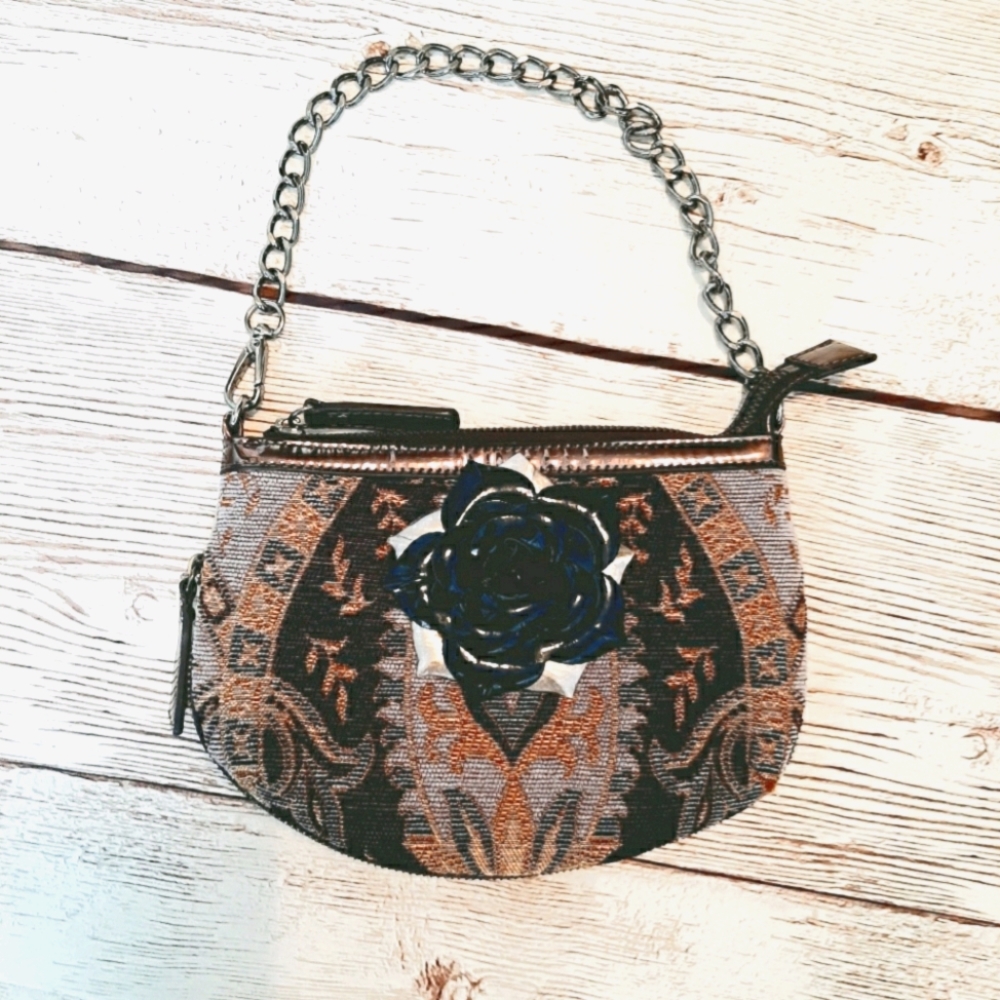 SHARIF 1827 NWOT BLUE TAPESTRY MINI BAG